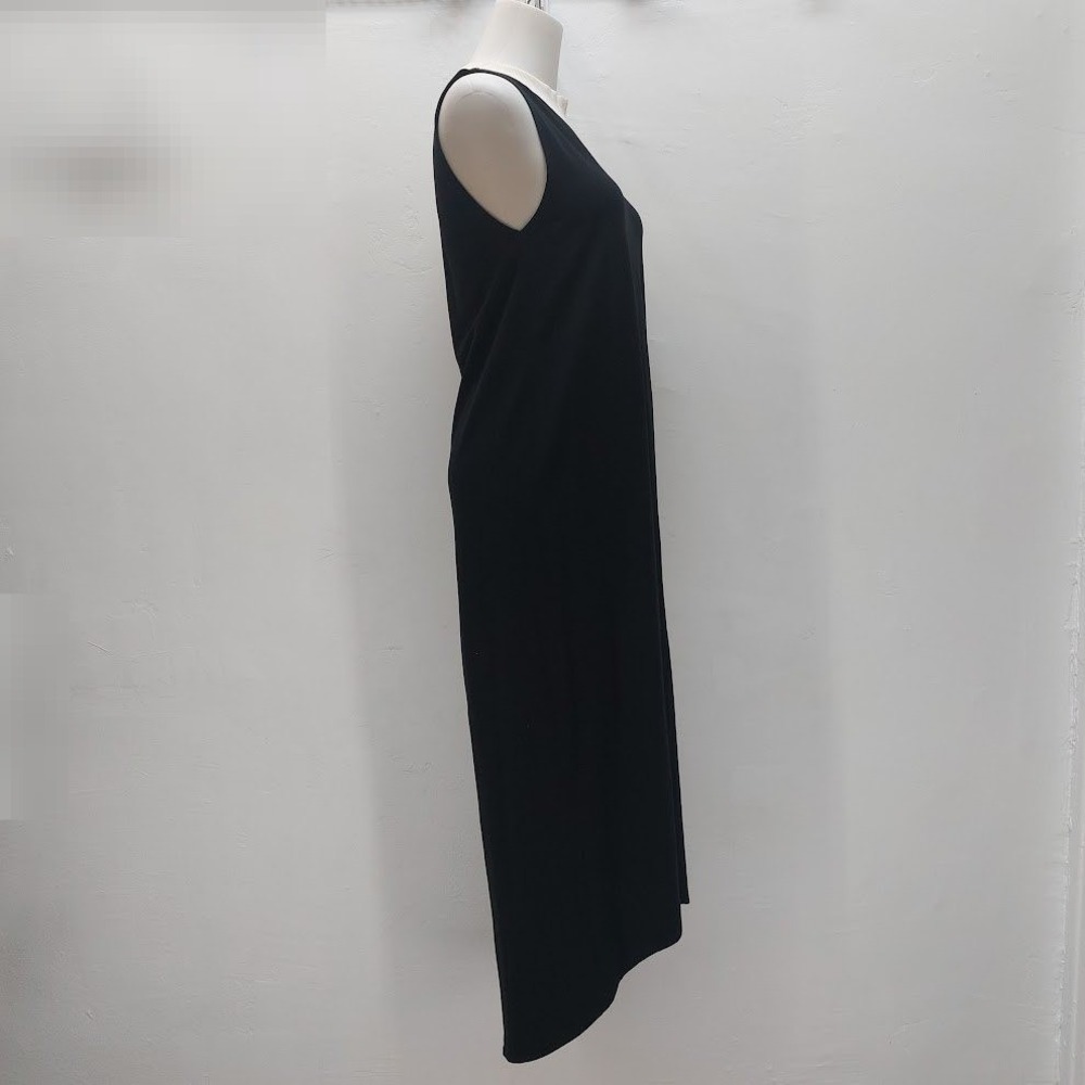 Monki Maxi Dress Women's Xs Black Scandi Edgy Contrast Mock Neck Sleeveless View 2